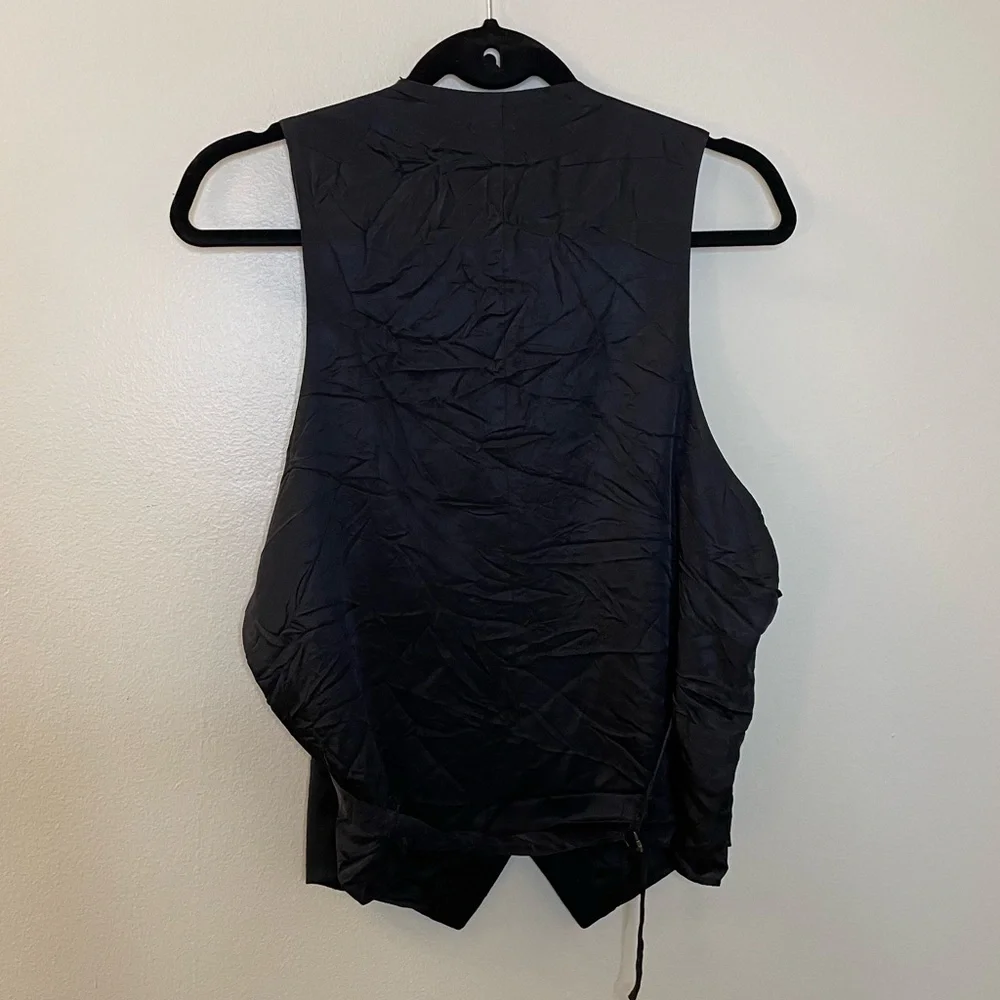 Men's Black Wool Vest | Size Medium